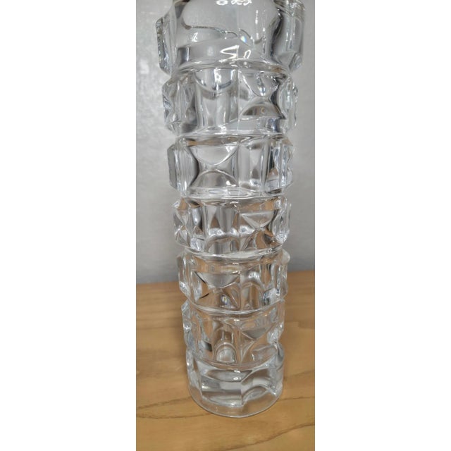 Modern Vintage 1970s Luminarc “Windsor” Glass Vase – Brutalist Modernist Design | Made in France | 8.75” Tall For Sale - Image 3 of 6