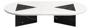 Modern Coffee Table L in Black and White Marble, Designer Lorenzo Zaccarin