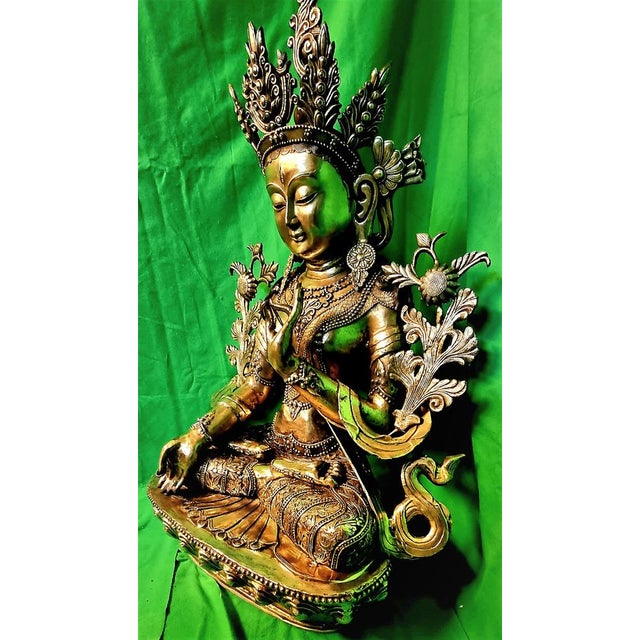 Tibetan Buddha Sculpture, 18th-Century, Bronze For Sale - Image 15 of 18