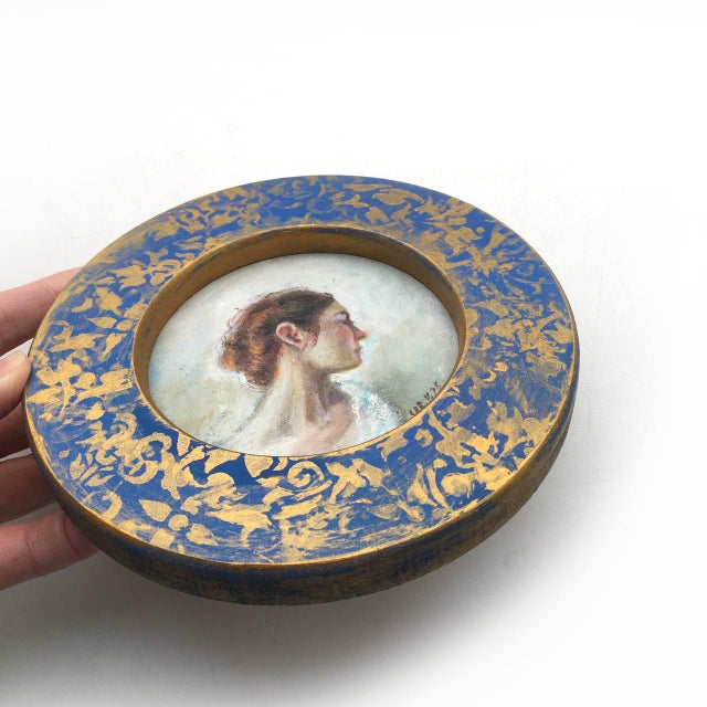 2020s Framed Portrait Girl Original Painting Victorian Wall Decor by Valeriya Serova For Sale - Image 5 of 7