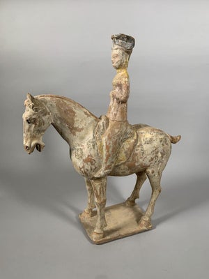 Terracotta Sculpture of a Horseman, Han Dynasty, 206 BC-220 AD, China, Archaeology
