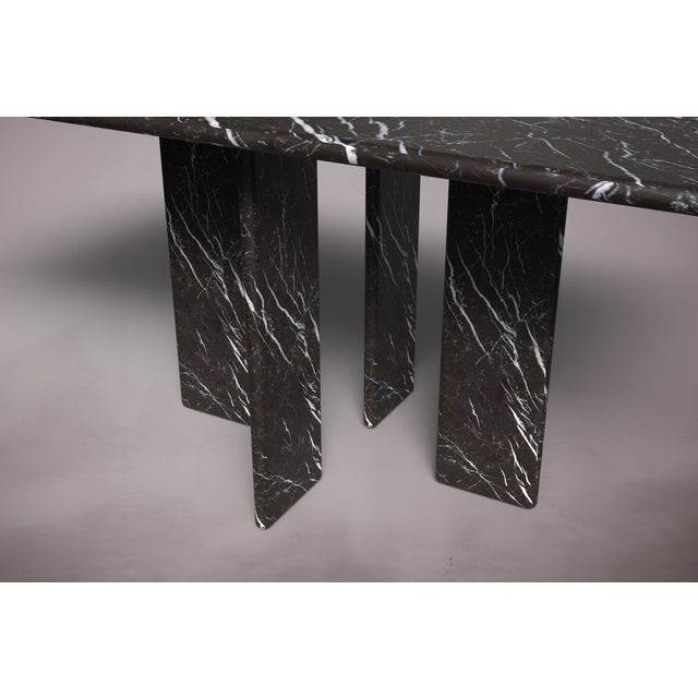 Not Yet Made - Made To Order Luna Rectangular Alexander Black Marble Dining Table 72" For Sale - Image 5 of 5