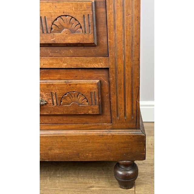 Chest of Drawers Antique French Walnut Marble Top Five Drawer Cabinet Lot 6449 For Sale - Image 16 of 18