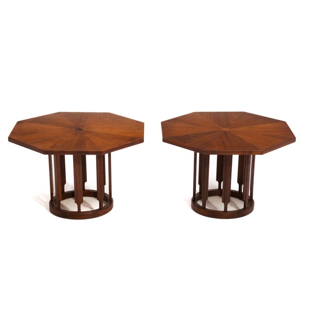 Stewart MacDougal Kipp Stewart Drexel Octagon Side Table Walnut Mid Century - a Pair For Sale In Philadelphia - Image 6 of 12