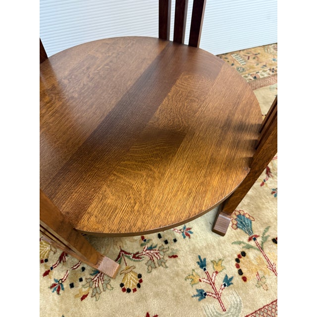 1990s Stickley Mission Collection Round End Table For Sale - Image 5 of 12