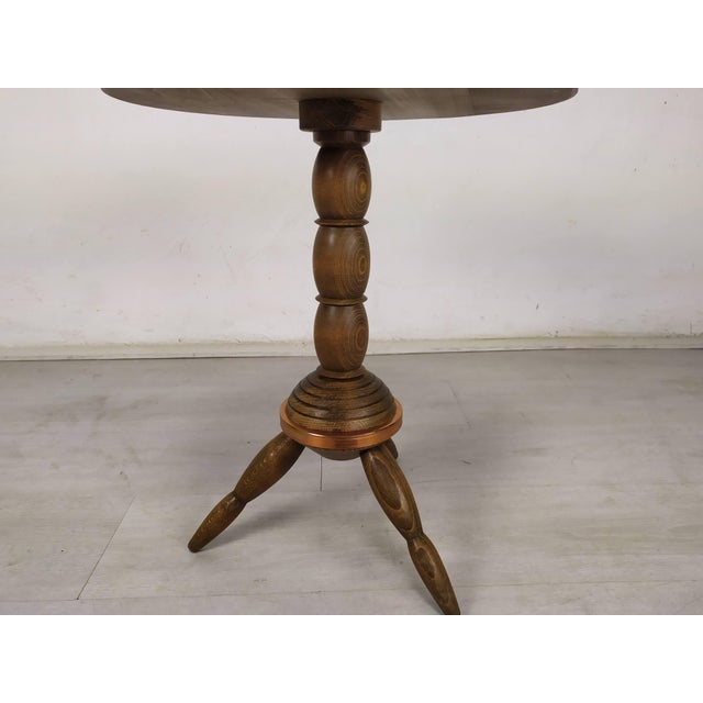Wood Brutalist Pedestalist Side Table by Charles Dudouyt, 1940s For Sale - Image 7 of 14