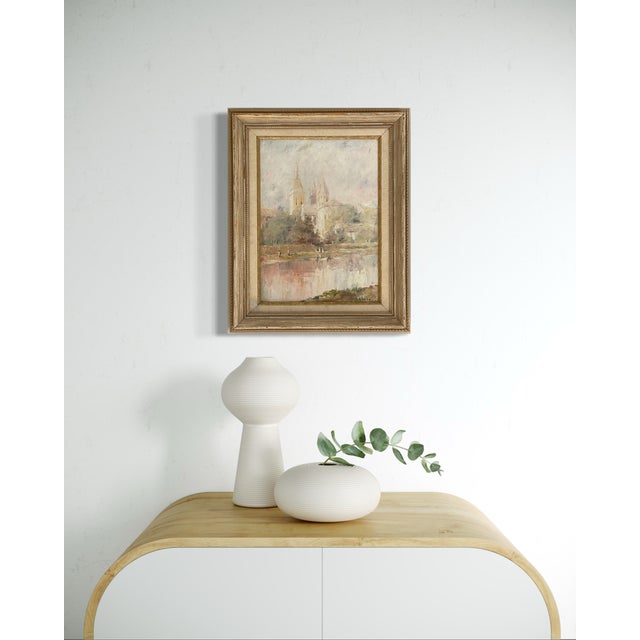 Early 20th Century River Scene With Church by Hobart Jacobs For Sale In New York - Image 6 of 6