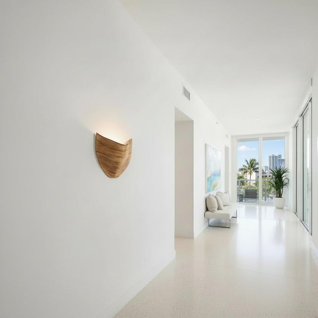 Handcrafted Sculptural Uplight 'Aurora' Pencil Reed Wall Sconce For Sale - Image 4 of 7