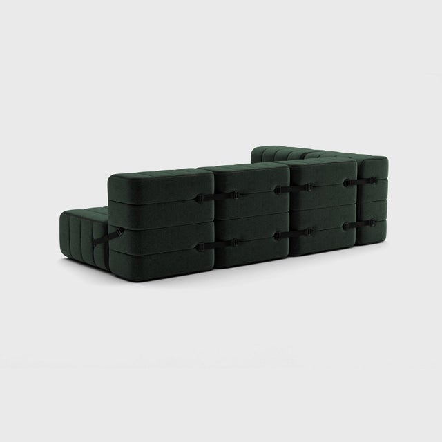 Contemporary Curt Modular Set - Flexible Small Corner Sofa - Dama - 0061 (Dark Green) by Ambivalenz, Set of 9 For Sale - Image 3 of 5