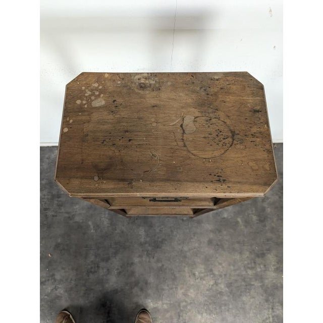 Walnut Music Cabinet with Compartments and Drawer, 1900s, Brass For Sale - Image 9 of 10