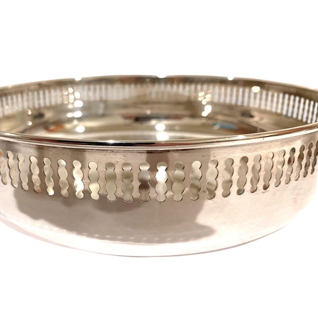 Beautiful Italian .800 solid silver bowl by Greggio, featuring a polished finish, gently rounded sides, and a continuous...