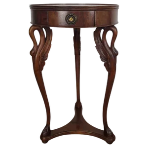 Neoclassical Regency Round Tripod Swan Side Table in Wood, Italy, 1960s