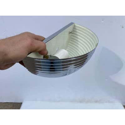 1984 Modern Chrome Ribbed Wall Sconces by Boyd Lighting For Sale In Philadelphia - Image 6 of 7