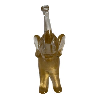 1980s Venetian Glass and Gold Fleck Elephant For Sale