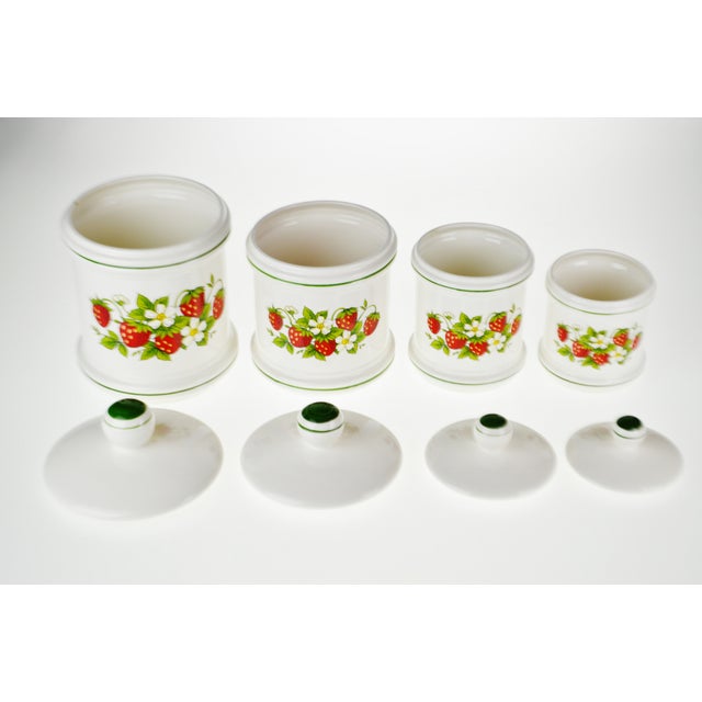 Vintage Sears Strawberry Country Kitchen Canisters - Set of 4