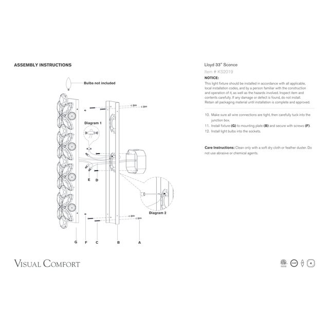 kate spade new york for Visual Comfort Signature Lloyd 33" Sconce in Soft Brass with Crystal For Sale - Image 9 of 9