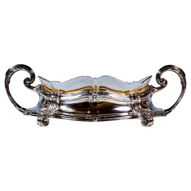 Silver Art Nouveau Silver Jardiniere with Cut Glass Liner by Wilhelm Binder, Germany, 1900s For Sale - Image 8 of 8