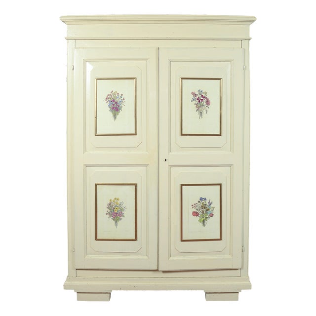 19th‑Century Two‑Door Wardrobe with Internal Drawer and Moulded Details For Sale