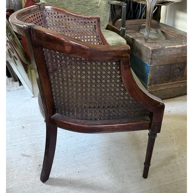 Mid-Century Modern Mid Century Hickory Furniture Mahogany and Caned Club Chair For Sale - Image 3 of 6