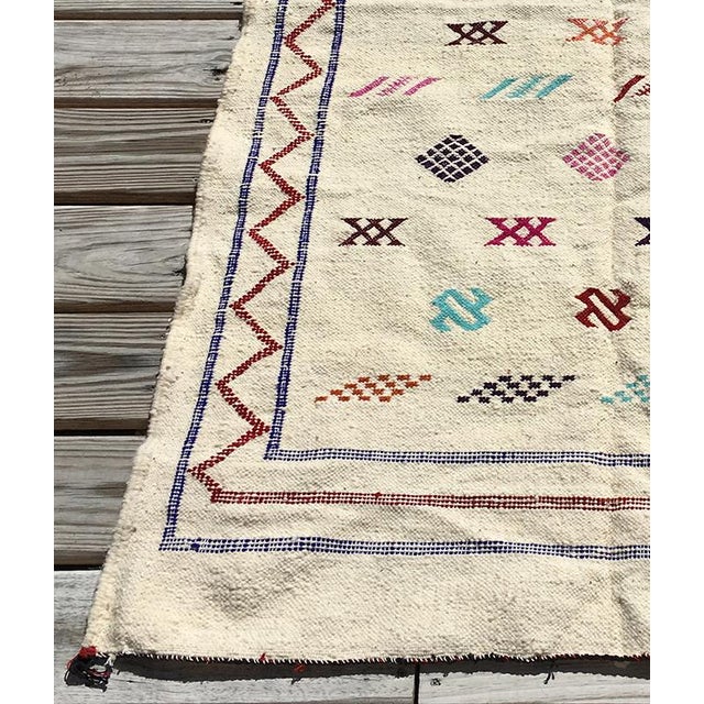 White Moroccan Kilim Rug 3'4" x 4'10" Chairish
