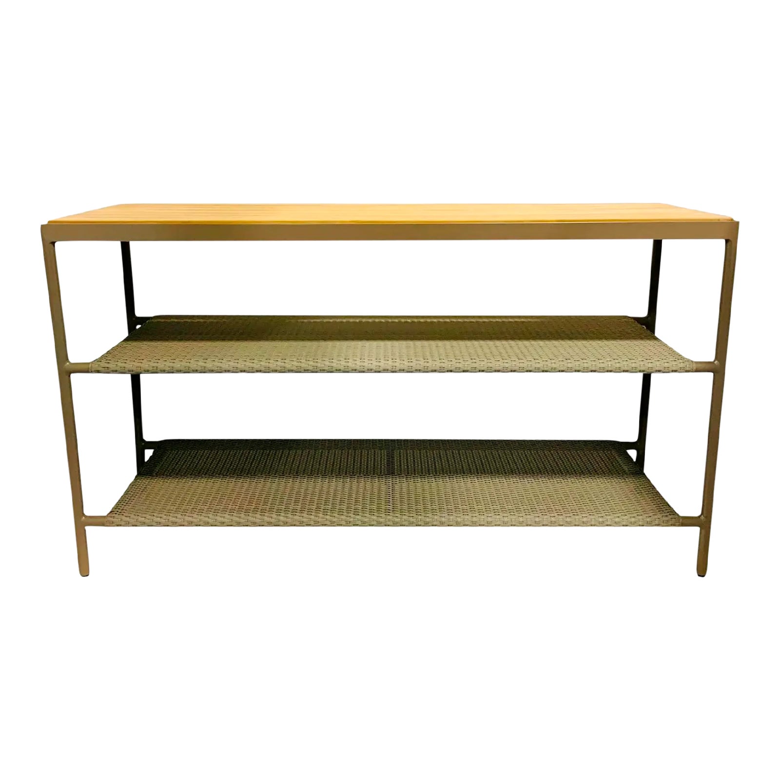 Baker / McGuire Organic Modern Gray Woven Resin Outdoor Console Table