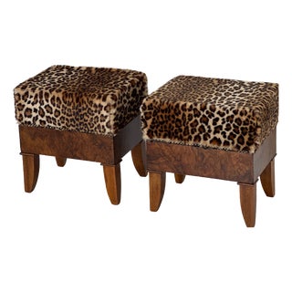 Art Deco Animal Poufs, 1940s, Set of 2 For Sale