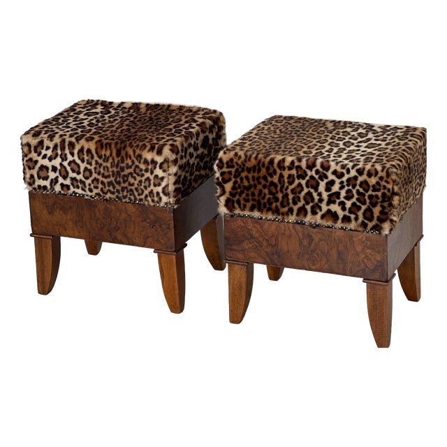Art Deco Animal Poufs, 1940s, Set of 2 For Sale