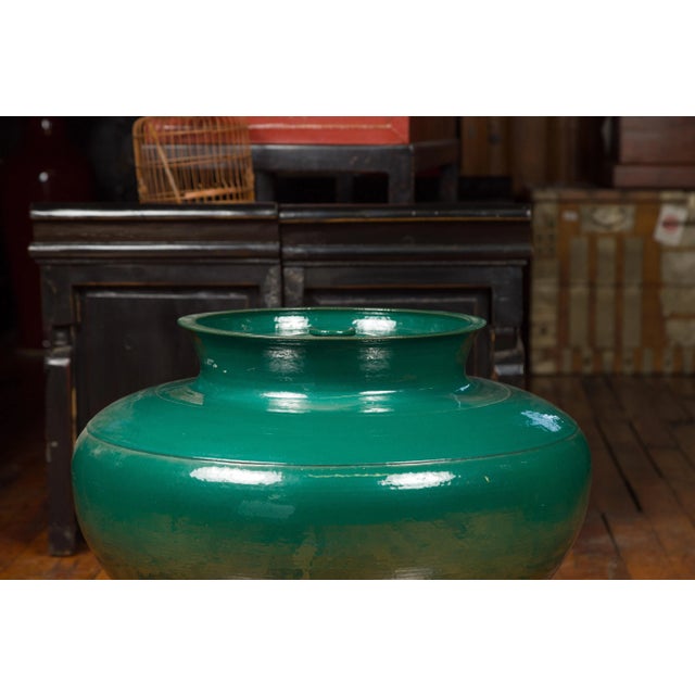 Late 20th Century Large European Green Lidded Urn Signed Thomas W Hoff, Late 20th Century For Sale - Image 5 of 10