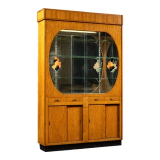 1930s Massive Art Deco Mirrored Display Cabinet For Sale