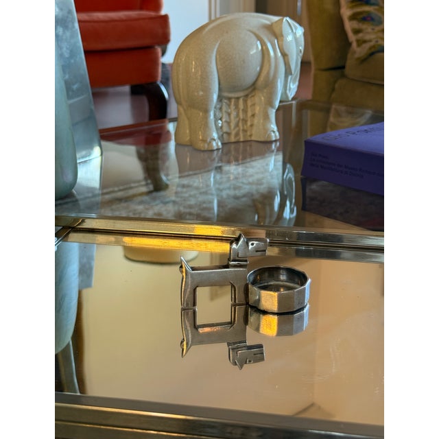 Gallia Art Deco Silver-Plated Ric & Mac Small Ashtray, Edouard Marcel Sandoz, Gallia Christofle, France 1930s For Sale - Image 4 of 14
