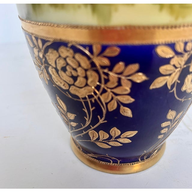 Antique Early 1900s Nippon Porcelain Hand Painted Vase For Sale - Image 10 of 16