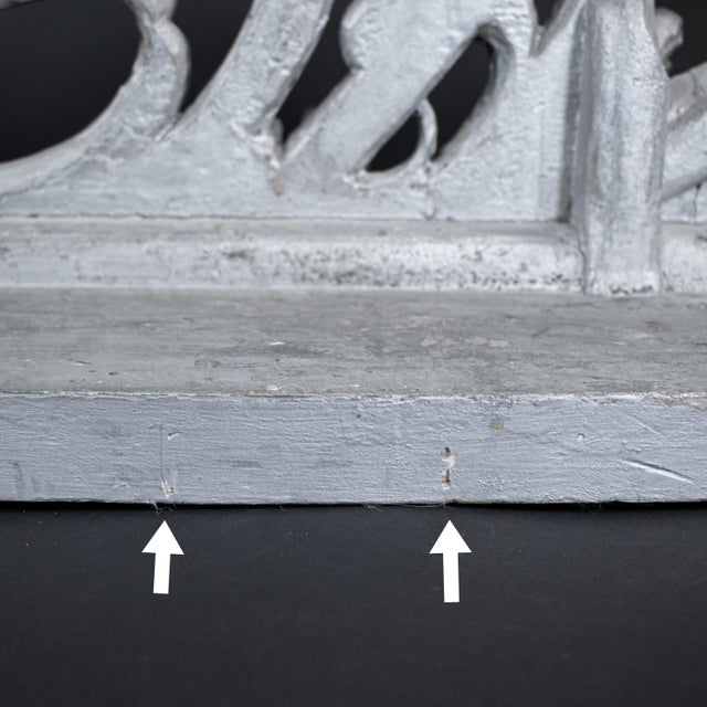 Large 19th Century Italian Rococo Style Silver‑Leaf Carved Wood Altar Candelabra For Sale - Image 13 of 18