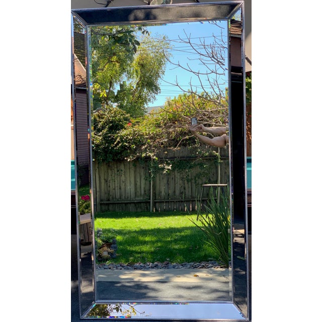 Horchow AntiquedSilver Beaded Floor Mirror Chairish