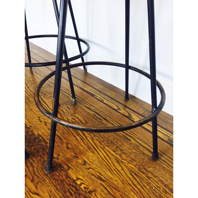 Vintage Rattan & Wrought Iron Bar Stools - Set of 4 | Chairish