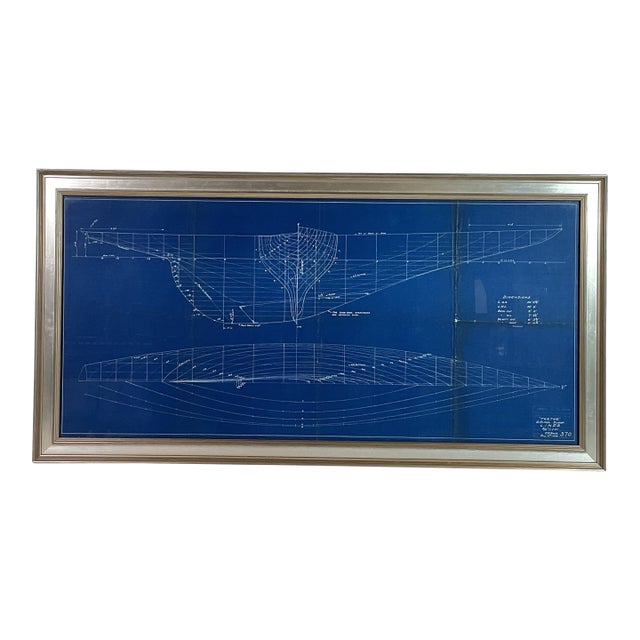 Original Yacht Blueprint for the Q Class Sloop "Tartar" For Sale