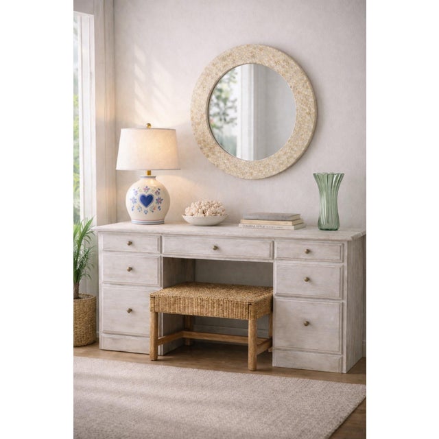 Late 20th Century Hand-Painted Folk Art Ceramic Table Lamp – Country Cottage Heart & Floral Motif, 25” For Sale In Los Angeles - Image 6 of 6