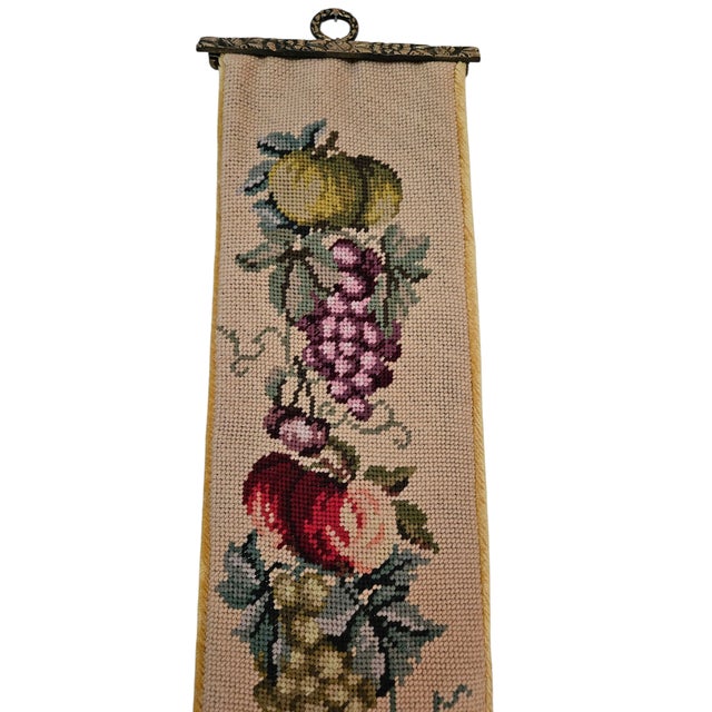 Antique Bell Pull Needlepoint For Sale - Image 4 of 9