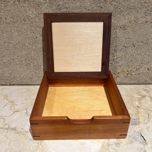 Mosaic Marquetry Decorative Box, Mixed Wood, Modern Design, Usa For Sale In San Diego - Image 6 of 12