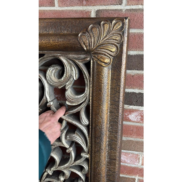 20th Century Ornately Carved Gilt 6' Wood Wall or Floor Mirror For Sale - Image 12 of 16