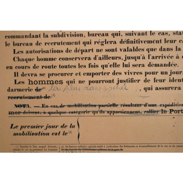 1926 French Military Poster - "Démarches a Faire Par Les Hommes Absents De Leur Domicile" For Sale - Image 6 of 6
