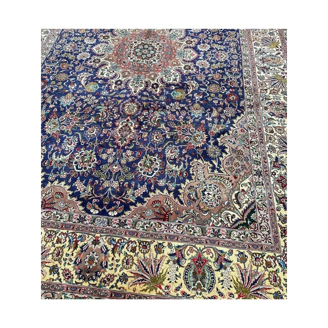 1970s Old Persian Tabriz Masterpiece Rug 8’2″ X 11’6″ For Sale - Image 12 of 12