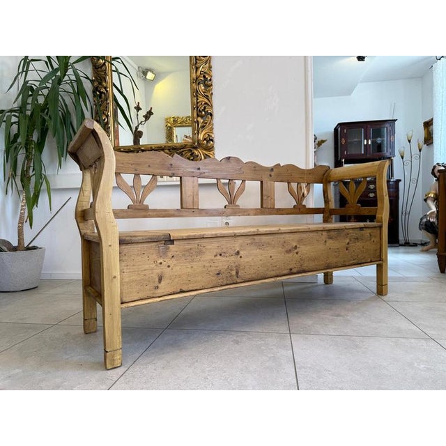 Provincial Biedermeier Country House Storage Bench For Sale - Image 6 of 11