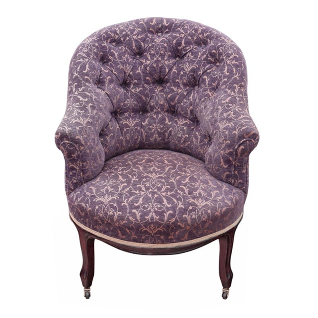 Antique Victorian Ladies Tub Bedroom Chair, 19th Century For Sale - Image 3 of 8