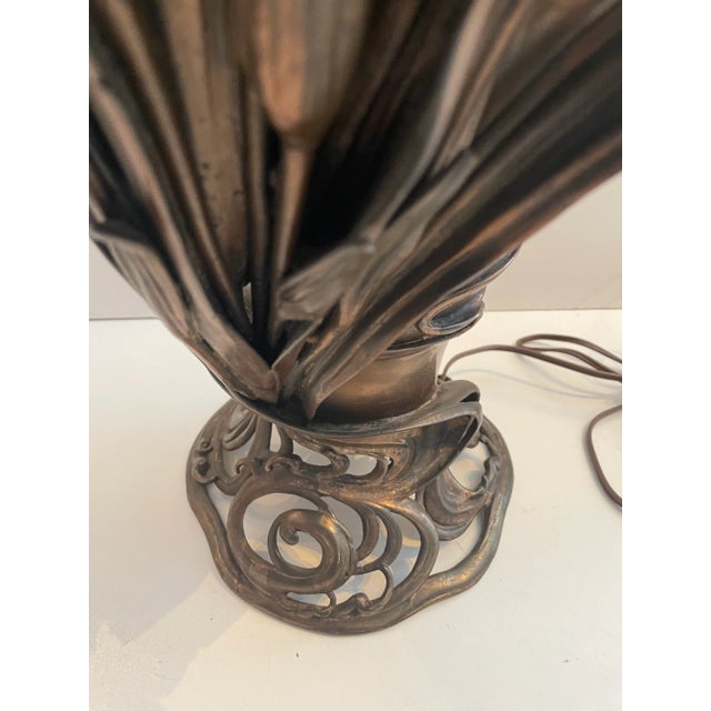 Art Deco 1960s Sculptural Metal Iris Lamp For Sale - Image 3 of 13