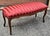 Mid 20th Century Mid Century Provincial Carved Walnut and Cranberry Stripe Upholstered Bench For Sale - Image 5 of 6