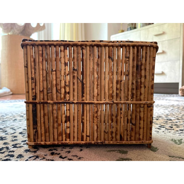 Vintage Tortoise Rattan Three Piece Desk Set For Sale - Image 11 of 13