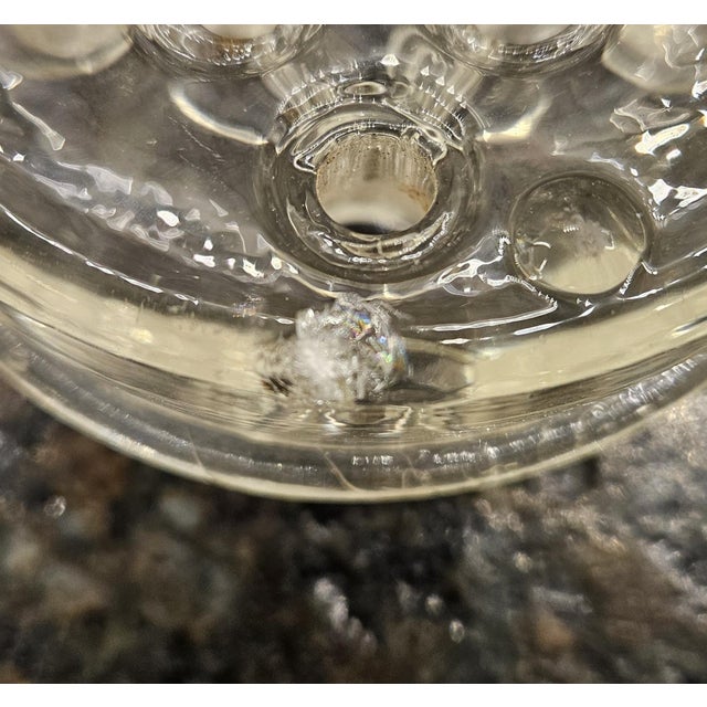 Vintage Clear Glass 11 Hole Flower Frog For Sale - Image 11 of 12