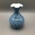 Persian Vintage Ottoman Style Persian Enamel Floral Mouth Vase Blue Gold and White Enamel Over Metal Body With Artist Mark For Sale - Image 3 of 13