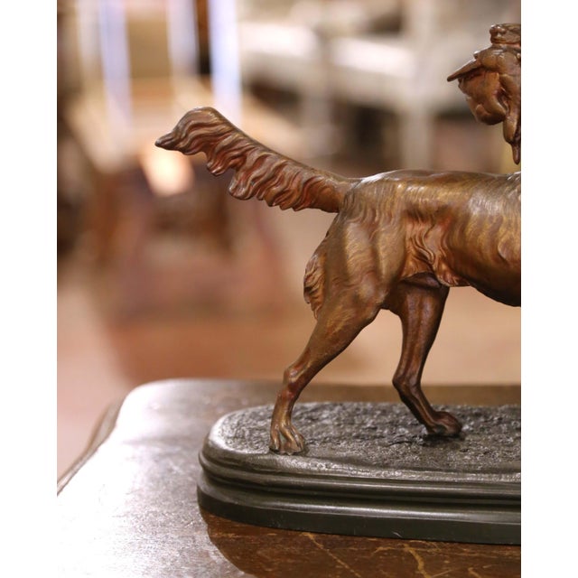 19th C. French Spelter Hunt Scene Sculpture in Style of Jules Moigniez For Sale In Dallas - Image 6 of 9