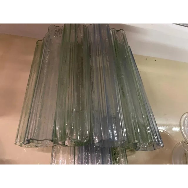 Large murano glass tube sconces set of 2 composed of 10 hand blown murano glass tubes chrome frame shows patina signs of...